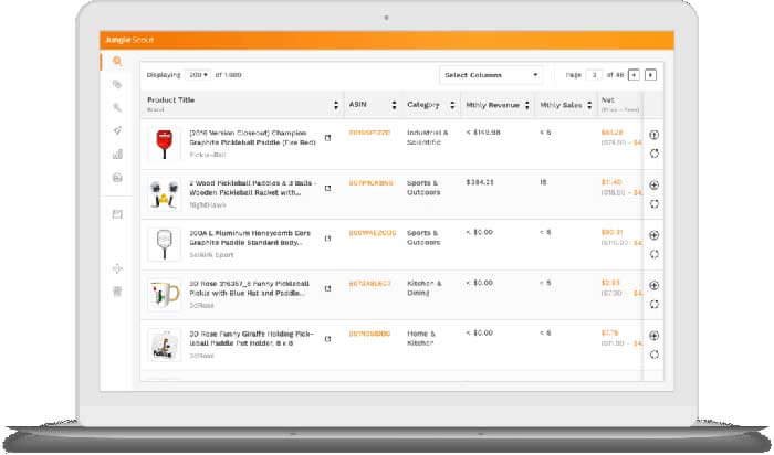 Base de datos de productos Jungle Scout