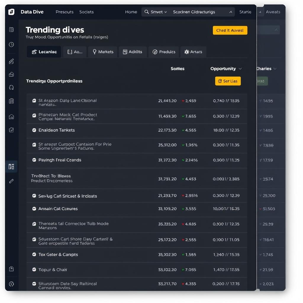 Data Dive Ideas Sheet showing trending product opportunities