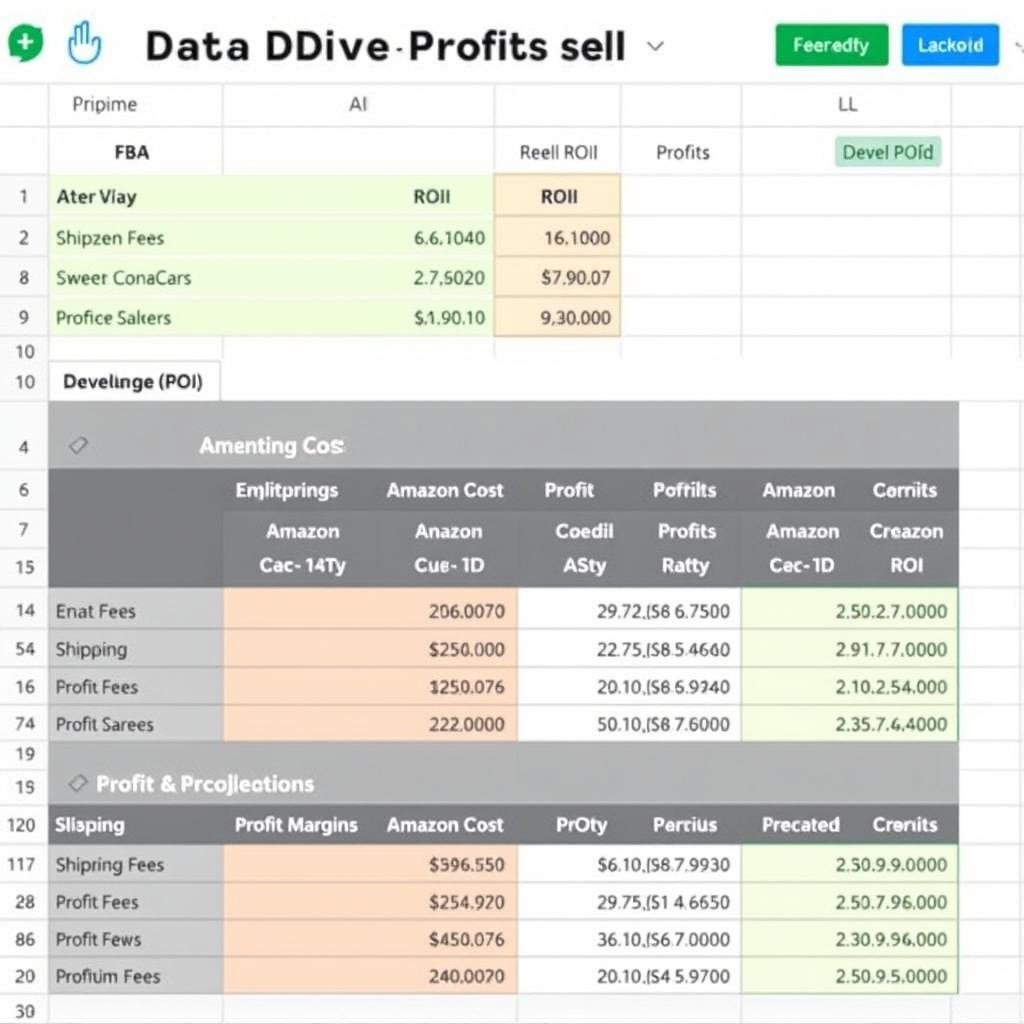 Data Dive Profits calculator showing FBA fee breakdown